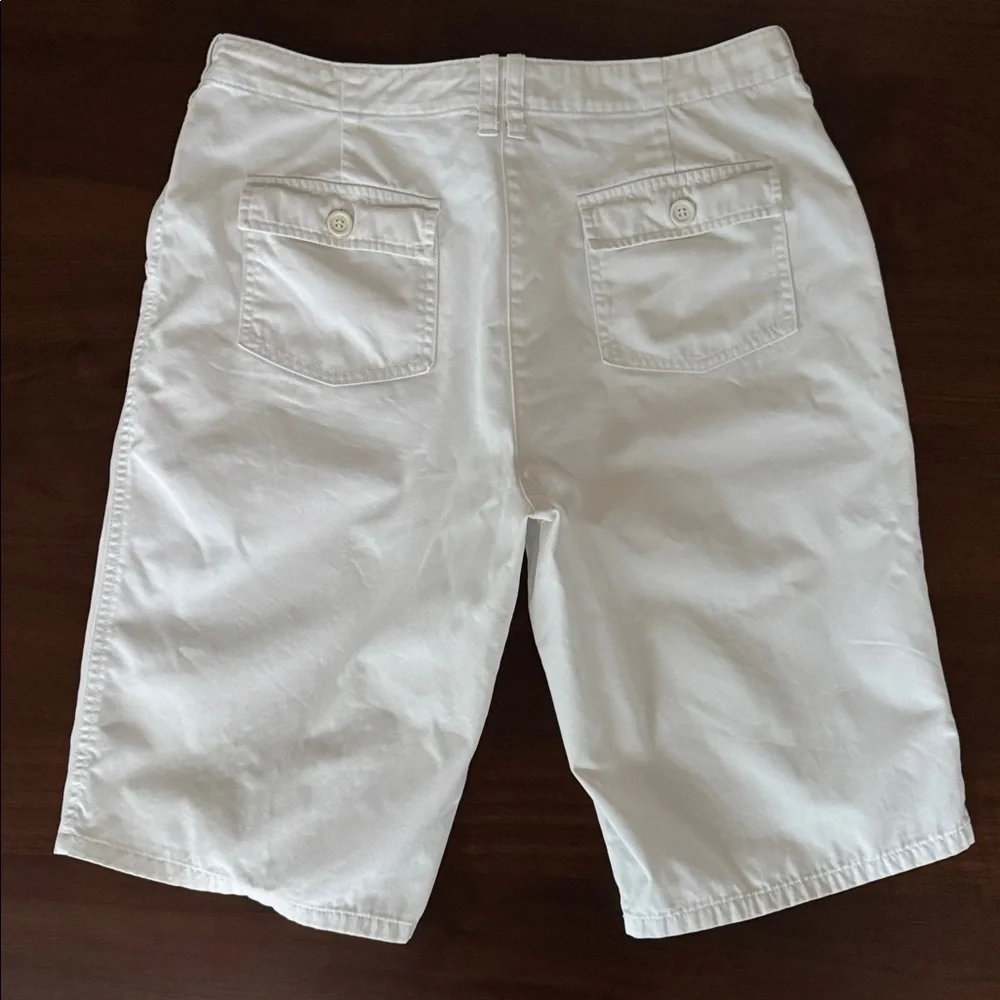 NEW YORK & COMPANY 100% COTTON JEAN SHORTS POCKETS CARGO UTILITY JORTS 12 WHITE